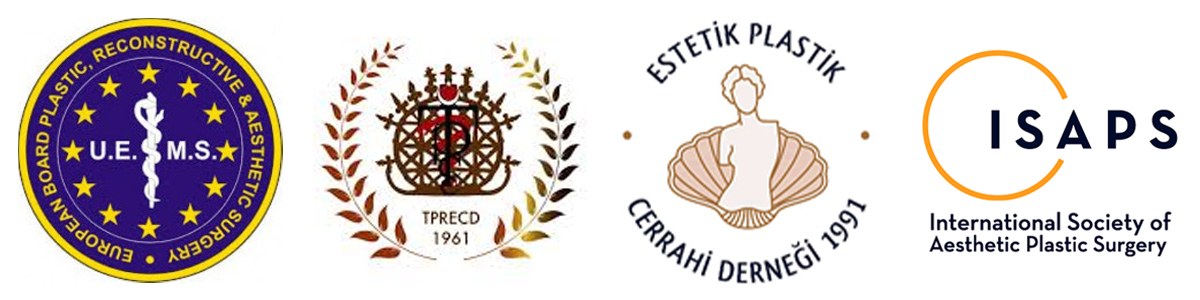 Logos of UEMS, the Turkish Society of Plastic, Reconstructive and Aesthetic Surgeons, the Turkish Society of Aesthetic Plastic Surgery and ISAPS